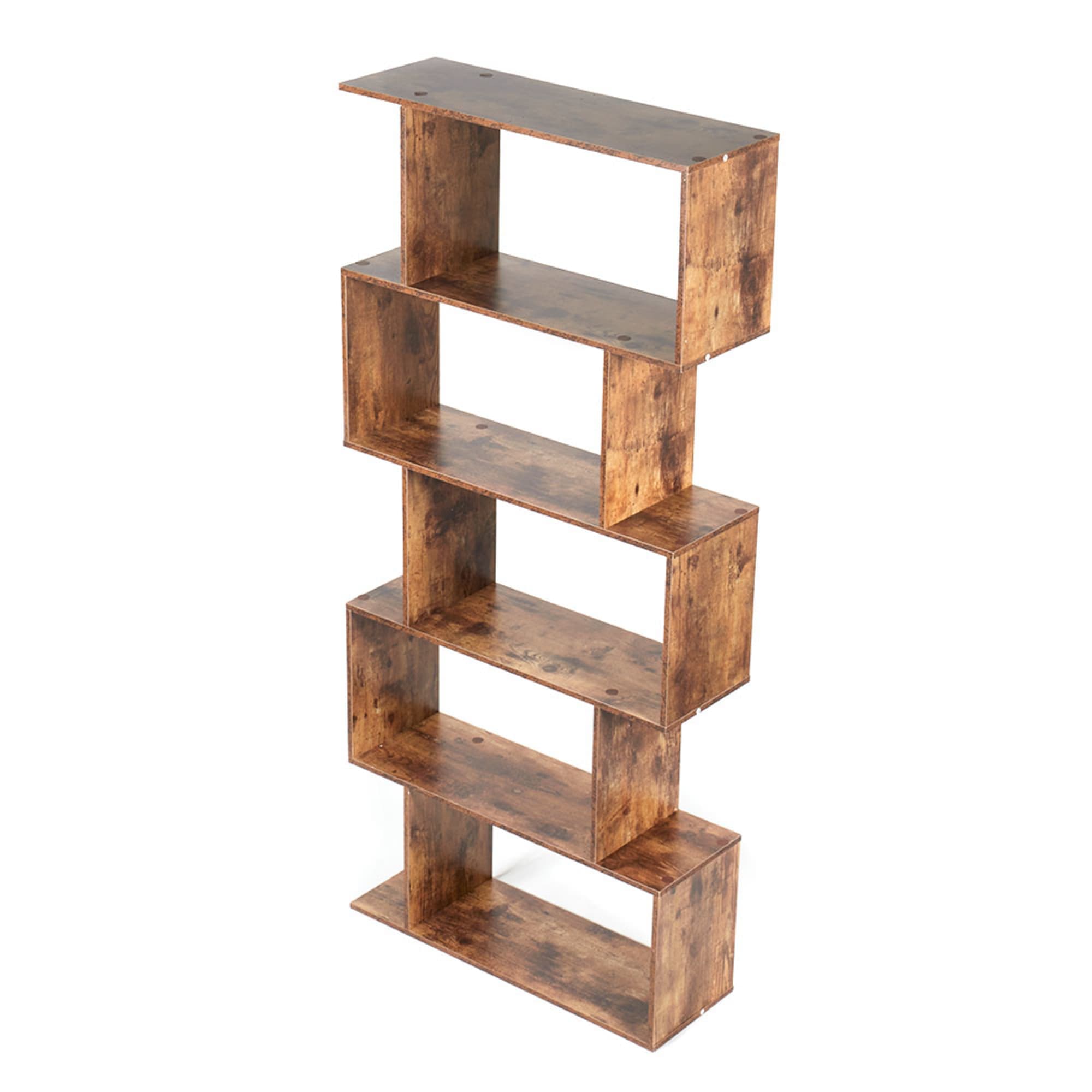 Home Basics Geometric 5 Tier Book Shelf, Brown $50 EACH, CASE PACK OF 1