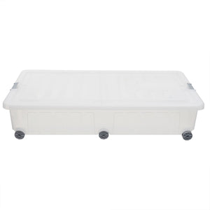 Home Basics 45L Under The Bed Storage Box with Wheels, Clear $25 EACH, CASE PACK OF 6