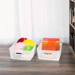 Load image into Gallery viewer, Home Basics Crossweave 14&quot; x 11.75&quot; x 5.25&quot; Multi-Purpose Stackable Plastic Storage Basket, (Pack of 2) - Assorted Colors
