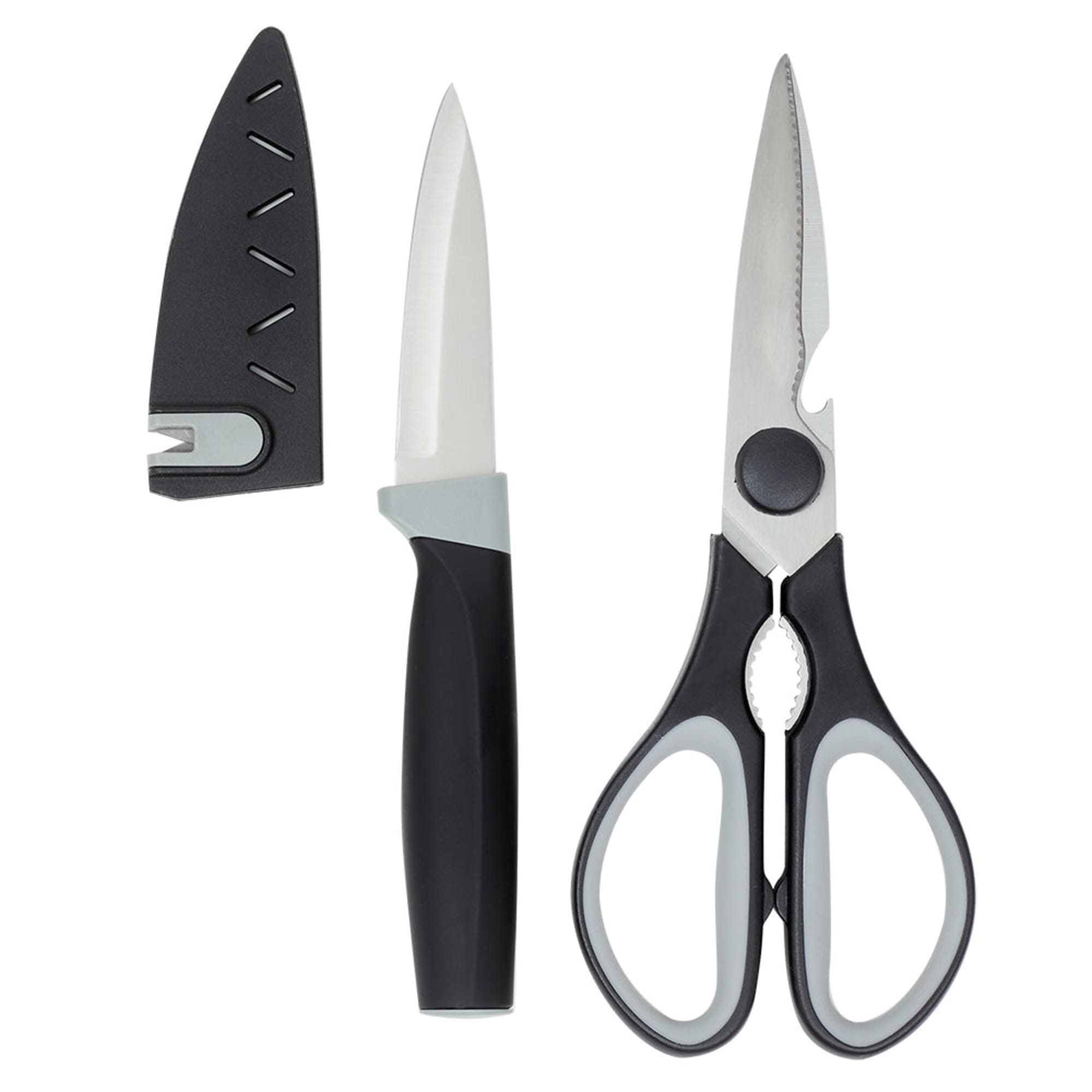 Home Basics 3 Piece Knife and Scissor Set $4.00 EACH, CASE PACK OF 12