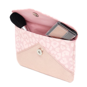 Home Basics Leopard Cosmetic Envelope Clutch, Pink $5.00 EACH, CASE PACK OF 12