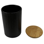 Load image into Gallery viewer, Home Basics Wave Large Ceramic Canister, Black $7.00 EACH, CASE PACK OF 12
