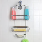 Load image into Gallery viewer, Home Basics No Slip  2 Tier Steel Shower Caddy, Chrome $15.00 EACH, CASE PACK OF 6
