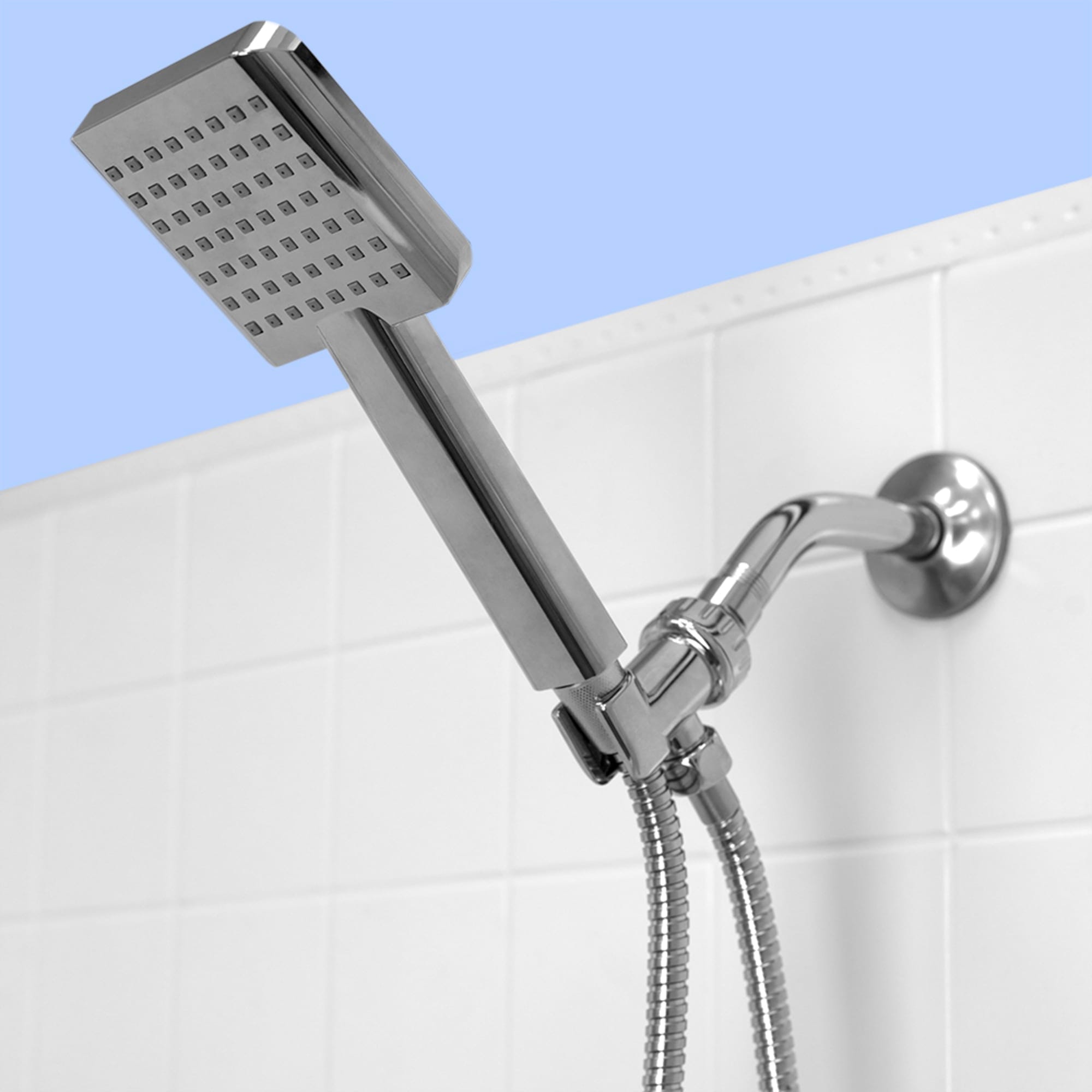 Home Basics Ultimate ShowerBliss Square Handheld Single Function Shower Massager, Chome $8.00 EACH, CASE PACK OF 12