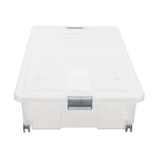 Home Basics 45L Under The Bed Storage Box with Wheels, Clear $25 EACH, CASE PACK OF 6