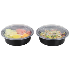 Home Basics 20 Piece Round Plastic Meal Prep Set with Lids, Black $3.00 EACH, CASE PACK OF 12