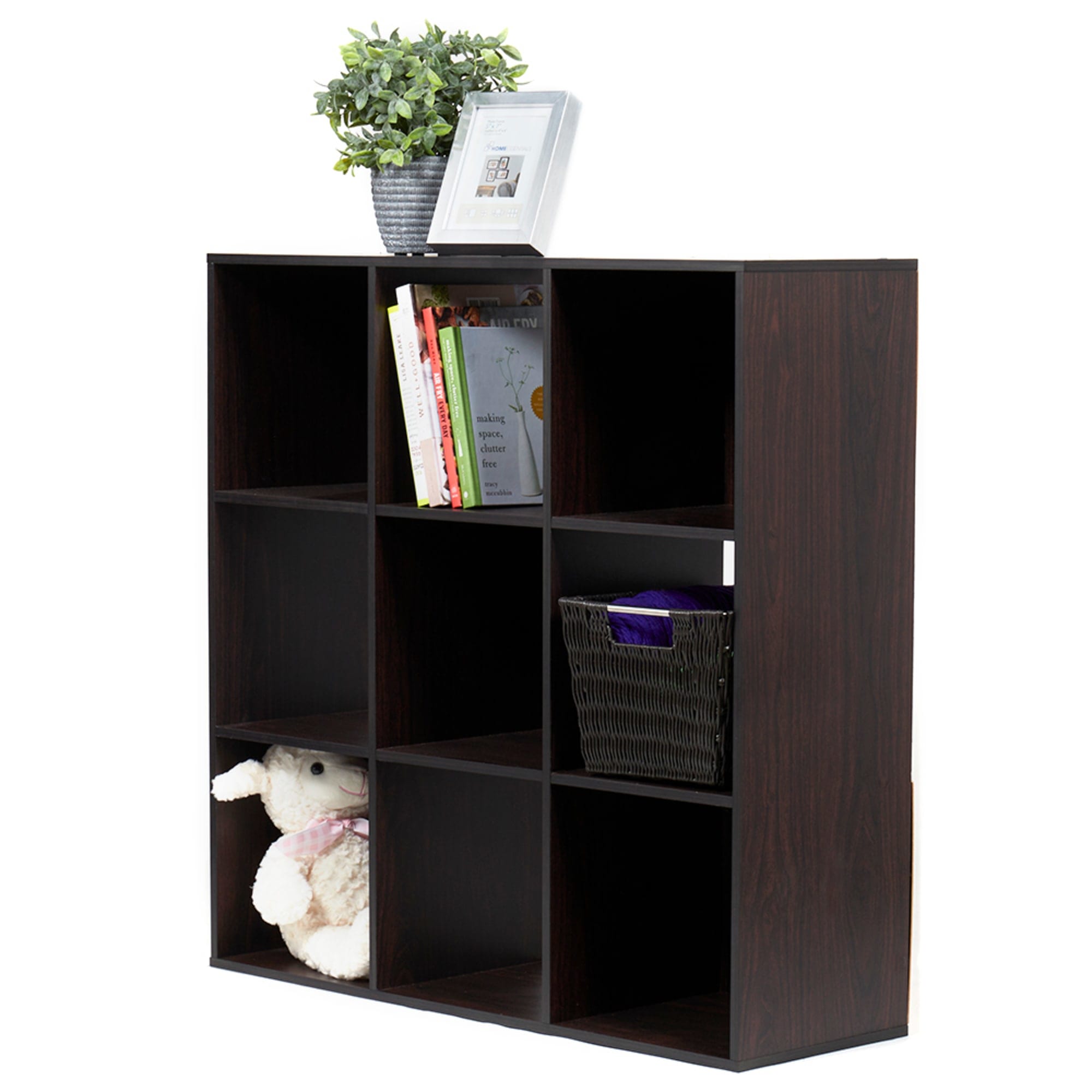 Home Basics Open and Enclosed 9 Cube MDF Storage Organizer, Espresso $50.00 EACH, CASE PACK OF 1