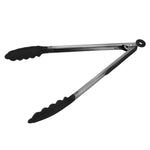Load image into Gallery viewer, Home Basics Stainless Steel Silicone Kitchen Tongs, Black $2.00 EACH, CASE PACK OF 24
