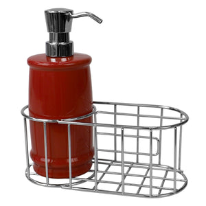 Home Basics 8 Oz Ceramic Soap Dispenser with Metal Caddy $8.00 EACH, CASE PACK OF 12