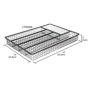 Home Basics 5 Section Wire Cutlery Tray, Black $6.00 EACH, CASE PACK OF 12