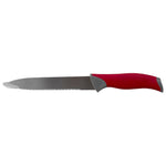 Load image into Gallery viewer, Home Basics Stainless Steel Knife Set with Non-Slip Handles and Protective Bolster, Red $5.00 EACH, CASE PACK OF 12
