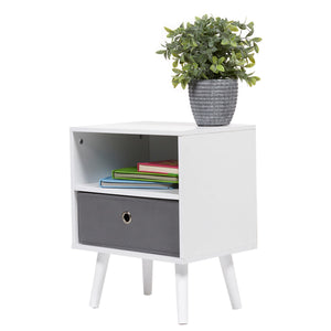 Home Basics 2 Cube Night Stand with Non-Woven Bin, White $30.00 EACH, CASE PACK OF 1