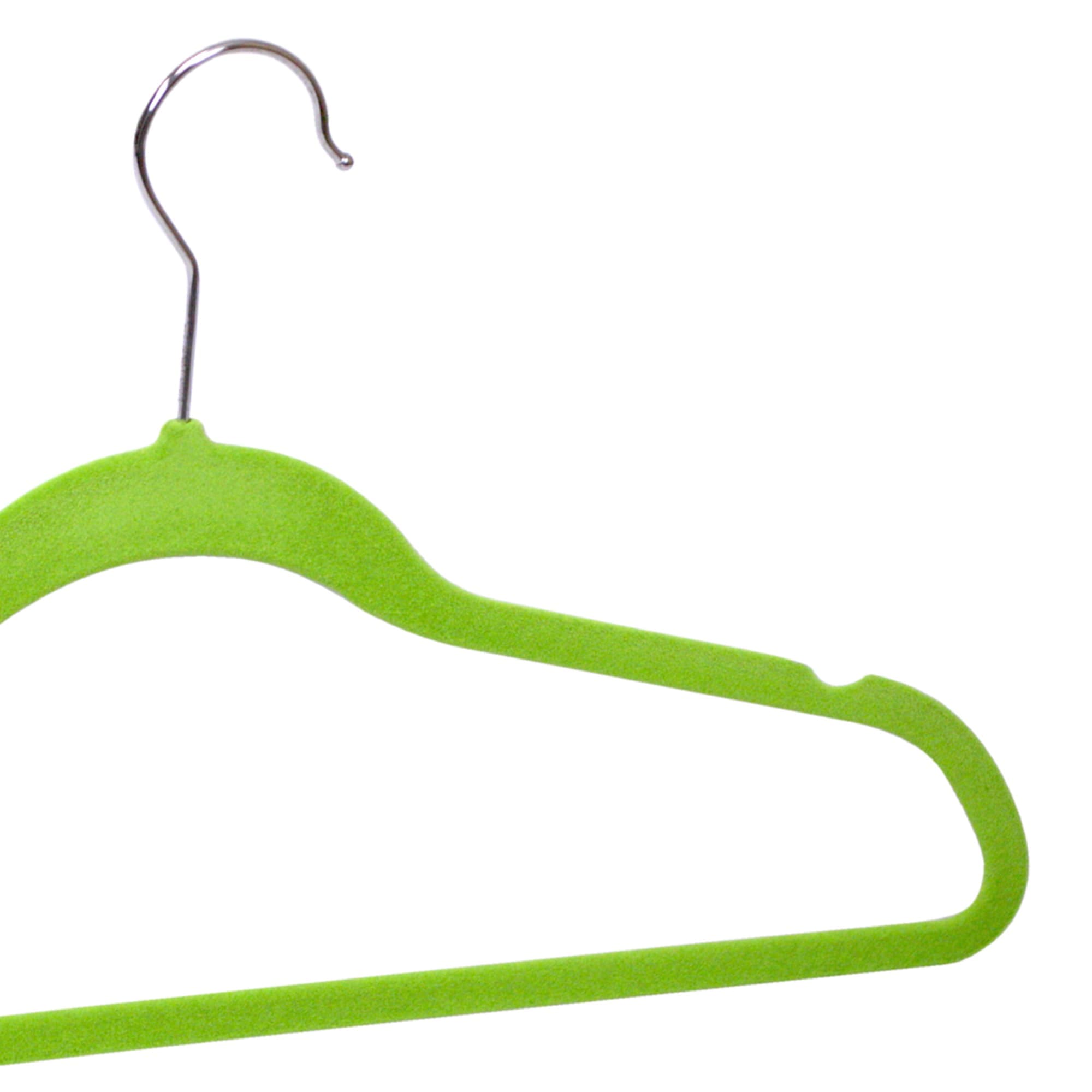 Home Basics 10-Piece Velvet Hangers, Green, STORAGE ORGANIZATION