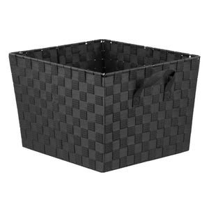 Home Basics X-Large Polyester Woven Strap Open Bin, Black $10.00 EACH, CASE PACK OF 6