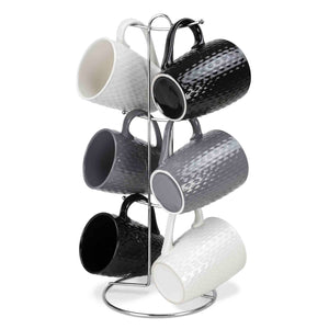 Home Basics 6 Piece Crochet Mug Set with Stand, Multi-Color $10.00 EACH, CASE PACK OF 6