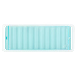 Home Basics 11 Compartment Slim Plastic Stackable Ice Cube Tray with Snap-on Cover, Blue $2.00 EACH, CASE PACK OF 12