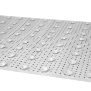Home Basics Dot U-Shape Front Plastic Bath Mat With Suction Cup Backing, White $5.00 EACH, CASE PACK OF 12