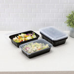 Load image into Gallery viewer, Home Basic 10 Piece BPA-Free Plastic Meal Prep Containers, Black $4.00 EACH, CASE PACK OF 12
