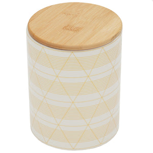 Home Basics Diamond Stripe Medium Ceramic Canister with Bamboo Top $6.00 EACH, CASE PACK OF 12