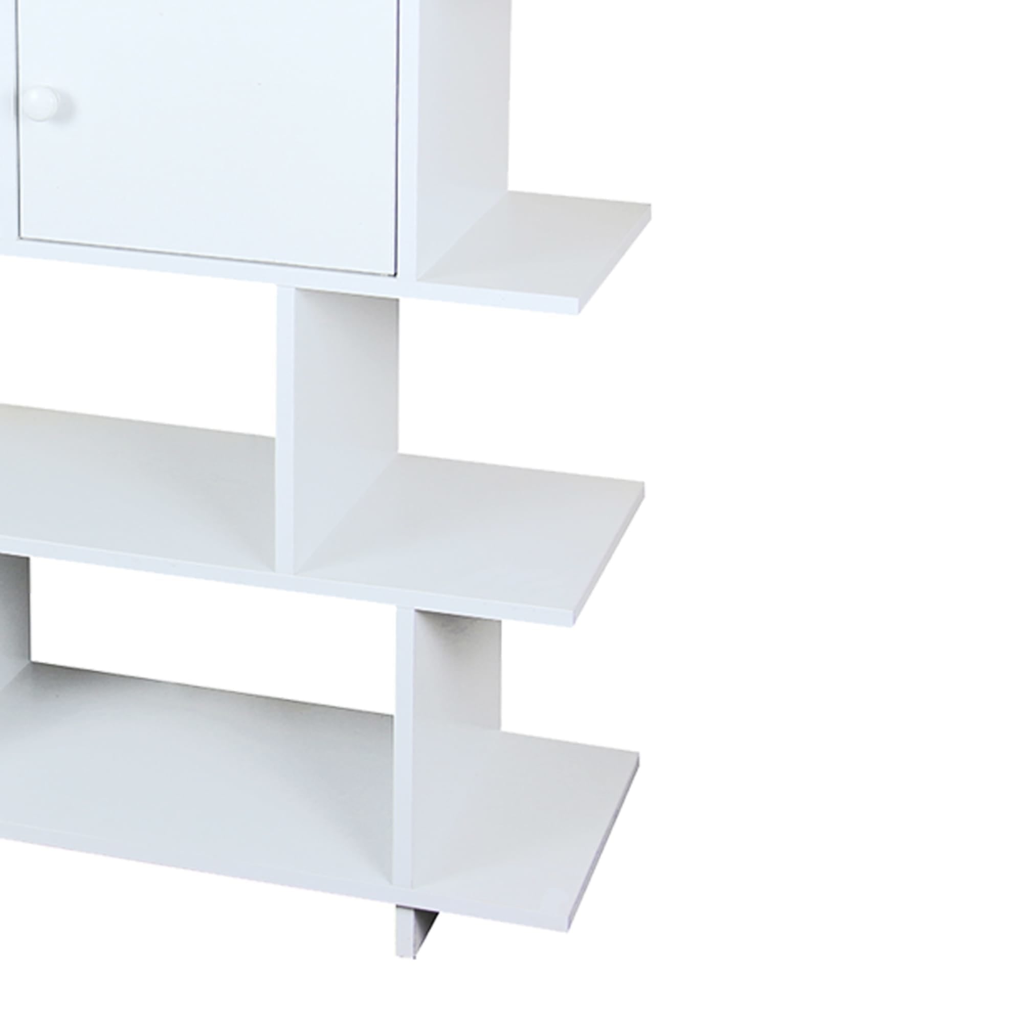 Home Basics 3 Tier Book Shelf with 2 Cabinet Doors and 3 Open Cubby Shelves, White $60 EACH, CASE PACK OF 1