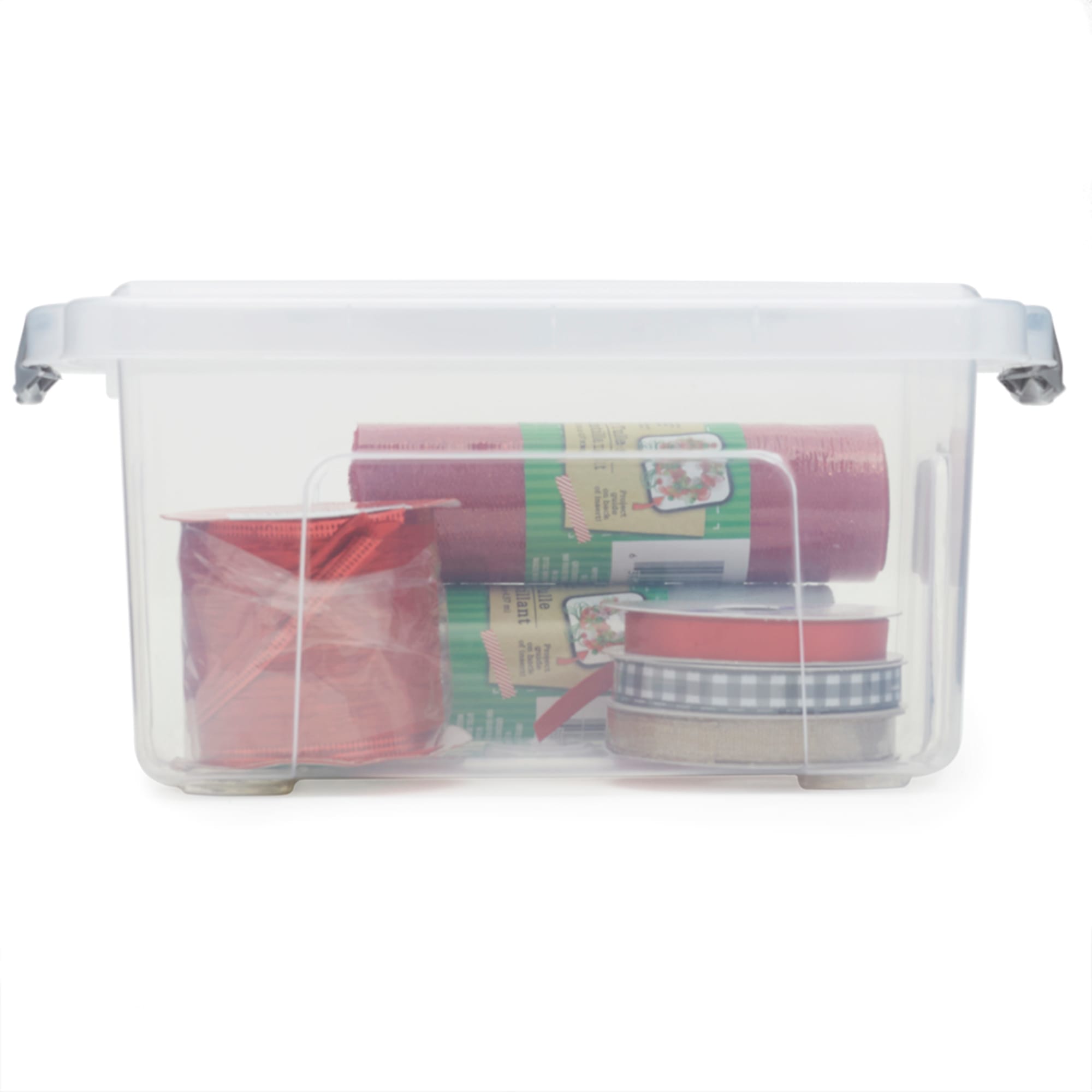 Home Basics 4.25 Liter Storage Box With Handle, Clear $3 EACH, CASE PACK OF 6