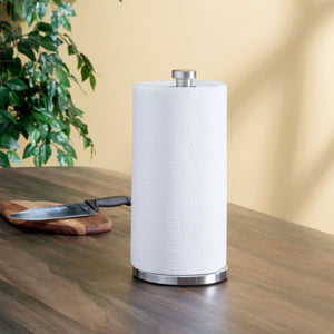 Home Basics Free Standing Paper Towel Holder with Weighted Base, Silver $5.00 EACH, CASE PACK OF 6