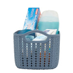 Load image into Gallery viewer, Home Basics 3L Crochet-Designed Plastic Basket, Blue $2.00 EACH, CASE PACK OF 24
