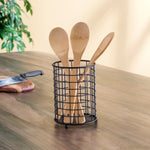 Load image into Gallery viewer, Home Basics Grid Free-Standing Cutlery Holder with Mesh Bottom, Black $4.00 EACH, CASE PACK OF 12
