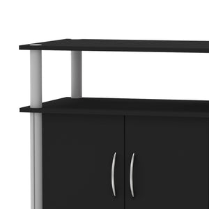 Home Basics Rolling TV Stand with Cabinet, Black $40.00 EACH, CASE PACK OF 1