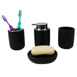 Load image into Gallery viewer, Home Basics Luxem 4 Piece Ceramic Bath Accessory Set, Black $10.00 EACH, CASE PACK OF 12
