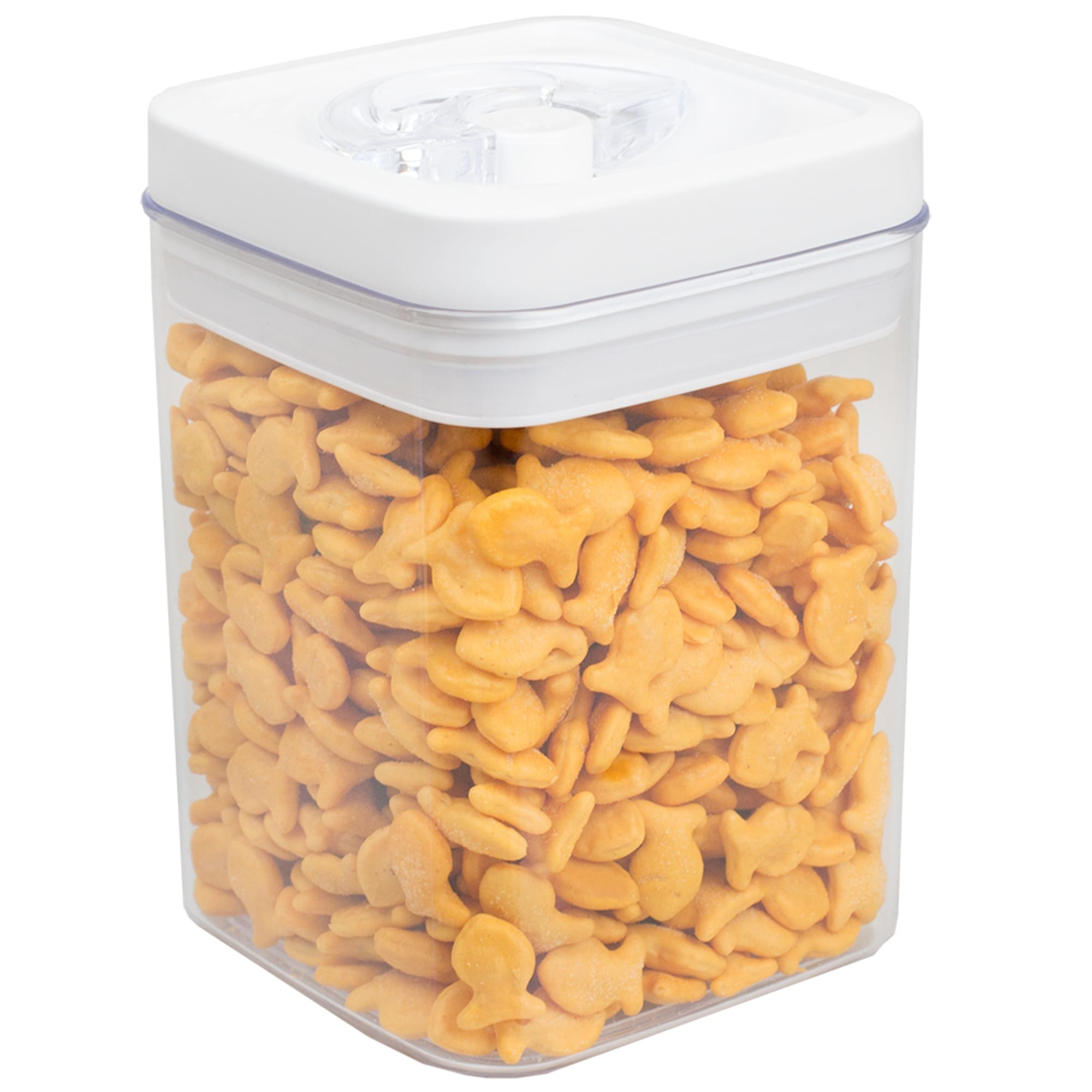 Home Basics 1.7 Liter Twist 'N Lock Air-Tight Square Plastic Canister, White $5.00 EACH, CASE PACK OF 6