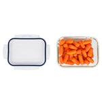 Load image into Gallery viewer, Michael Graves Design 51 Ounce High Borosilicate Glass Rectangle Food Storage Container with Indigo Rubber Seal $8.00 EACH, CASE PACK OF 12
