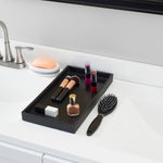 Load image into Gallery viewer, Home Basics Faux Crocodile Plastic Vanity Tray, Black  $5.00 EACH, CASE PACK OF 8
