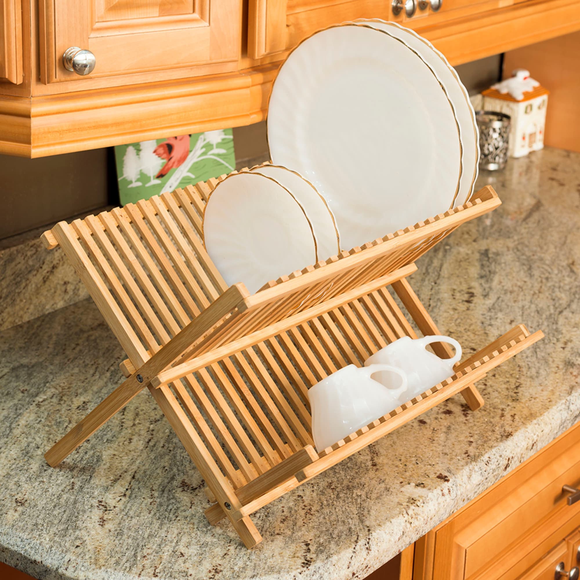 Home Basics Bamboo Foldable Dish Drainer $8.00 EACH, CASE PACK OF 12