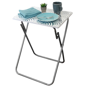 Home Basics Metallic Multi-Purpose Foldable Table, Silver $15.00 EACH, CASE PACK OF 6