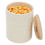 Load image into Gallery viewer, Home Basics Cubix Medium Ceramic Canister with Bamboo Top $6.00 EACH, CASE PACK OF 12

