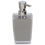 Load image into Gallery viewer, Home Basics Acrylic Plastic 10 oz.  Hand Soap Dispenser with Rust-Resistant Brushed Stainless Steel Pump, Grey $4.00 EACH, CASE PACK OF 24
