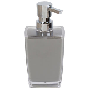 Home Basics Acrylic Plastic 10 oz.  Hand Soap Dispenser with Rust-Resistant Brushed Stainless Steel Pump, Grey $4.00 EACH, CASE PACK OF 24