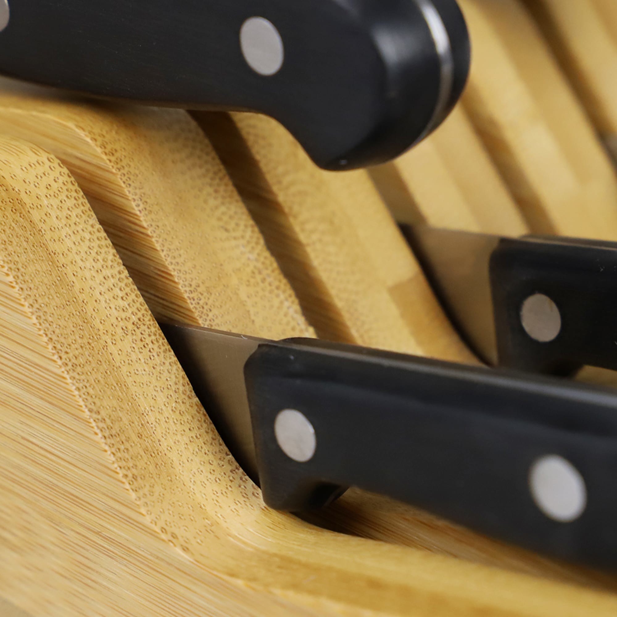 Cook N Home 11-Slot In-Drawer Bamboo Knife Storage Block Organizer