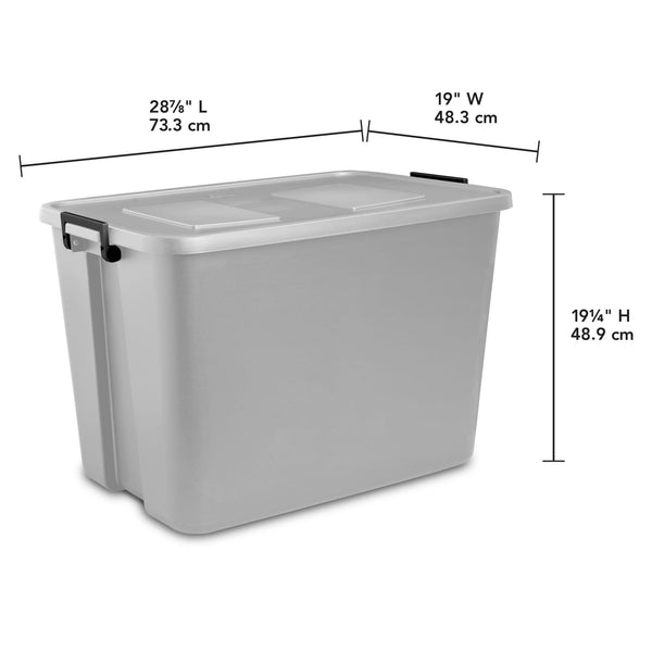 Sterilite Tuff1 Latching 18 Gallon Plastic Storage Tote Container & Lid (6  Pack)