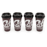 Load image into Gallery viewer, Home Basics 16 oz. 4-Pack of Reusable Plastic Coffee Cups With Lids, Brown $5.00 EACH, CASE PACK OF 28
