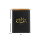 Load image into Gallery viewer, Home Basics Bistro 50 oz. Tin Sugar Canister with Bamboo Top, Black $6.00 EACH, CASE PACK OF 12
