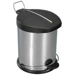 Load image into Gallery viewer, Home Basics 5 Liter Brushed Stainless Steel  with Plastic Top Waste Bin, Silver $10.00 EACH, CASE PACK OF 6
