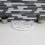 Load image into Gallery viewer, Home Basics Iris Round Cast Iron Trivet, White $5.00 EACH, CASE PACK OF 6
