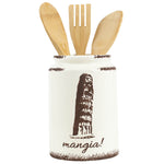 Load image into Gallery viewer, Home Basics Mangia Leaning Tower of Pisa Ceramic Utensil Crock, Ivory $8.00 EACH, CASE PACK OF 6
