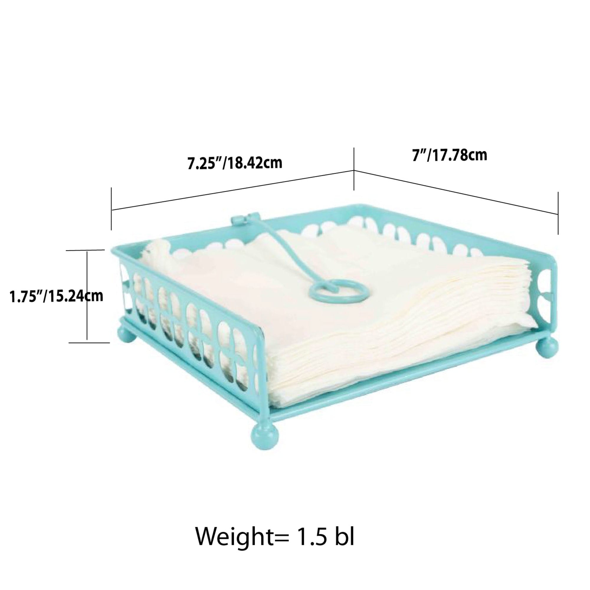 Home Basics Turquoise Collection Trinity Flat Napkin Holder, Turquoise $6.00 EACH, CASE PACK OF 12