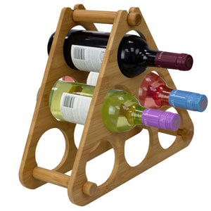 Wine Glass Drying Rack and Bottle Holder, Natural Wood Bamboo Wine Rack,Perfect  for Wine Lovers and Guests