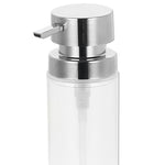 Load image into Gallery viewer, Home Basics 12 oz.  Cylinder Plastic Hand Soap Dispenser with Brushed Stainless Steel Pump, Clear $5.00 EACH, CASE PACK OF 24
