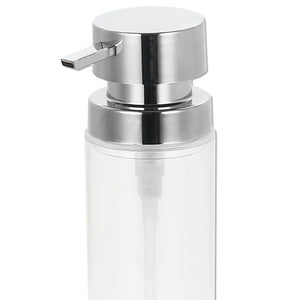 Home Basics 12 oz.  Cylinder Plastic Hand Soap Dispenser with Brushed Stainless Steel Pump, Clear $5.00 EACH, CASE PACK OF 24