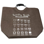 Load image into Gallery viewer, Home Basics Laundry Guide Canvas Hamper Tote with Soft Grip Handles, Brown $12.00 EACH, CASE PACK OF 6
